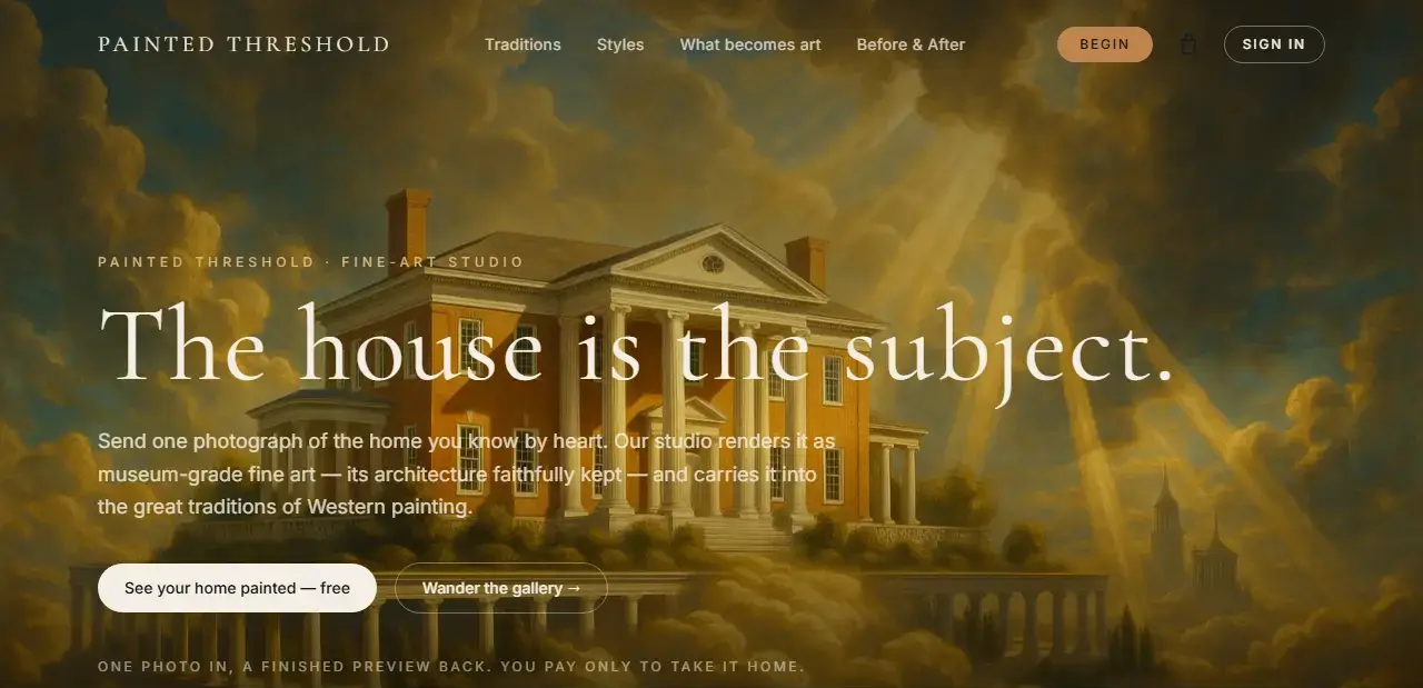 Painted Threshold live site — your home as fine art